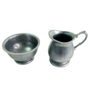 Vintage Wilton Armetale RWP Pewter Creamer and Sugar Bowl Serving Set USA Made